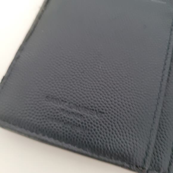 Saint Laurent Men's Leather Wallet Solid Navy Blue Card Bill Holder Long Clutch - Picture 7 of 11